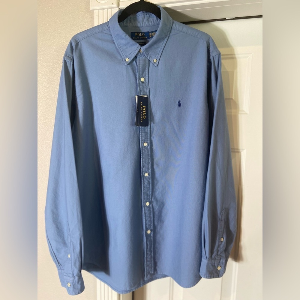 Polo Ralph Lauren~NWT~Men’s~Blue~Classic Fit~Button-Down Oxford Shirt~Size XL/TG